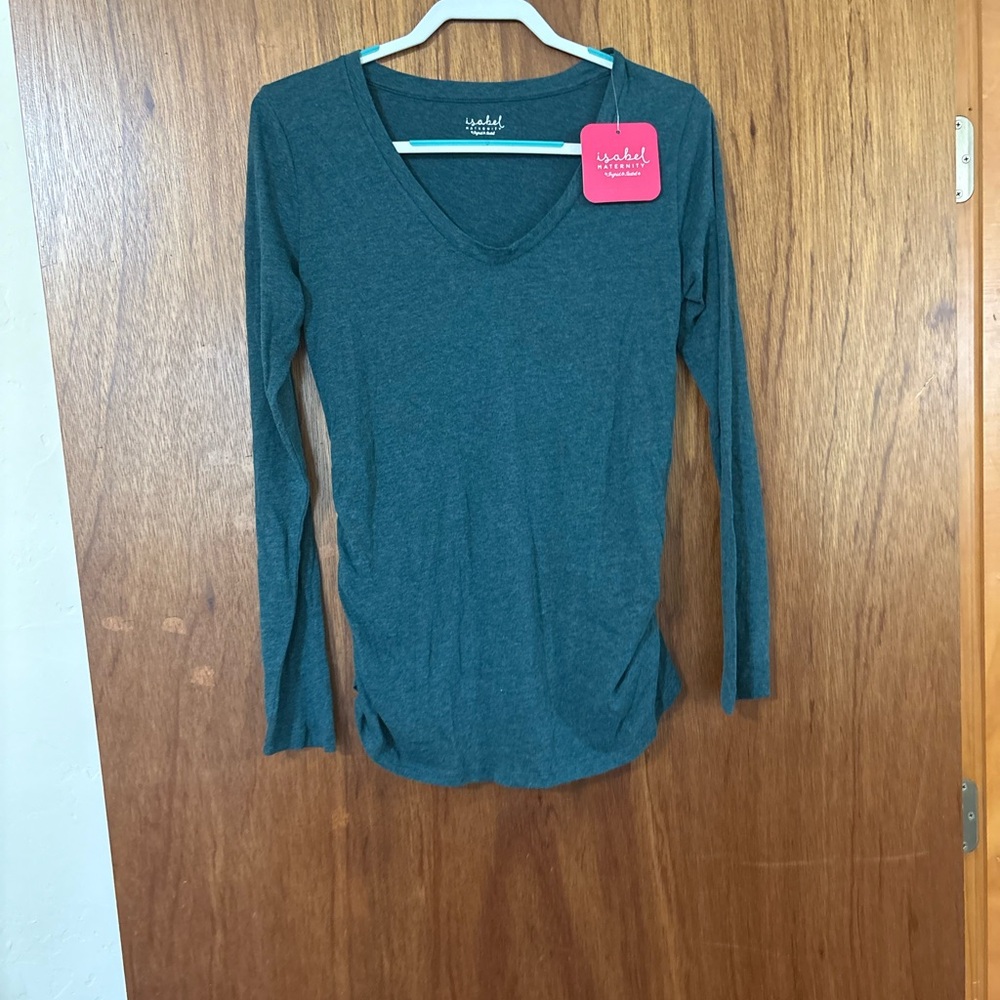 Isabel Maternity Teal Long Sleeve V Neck